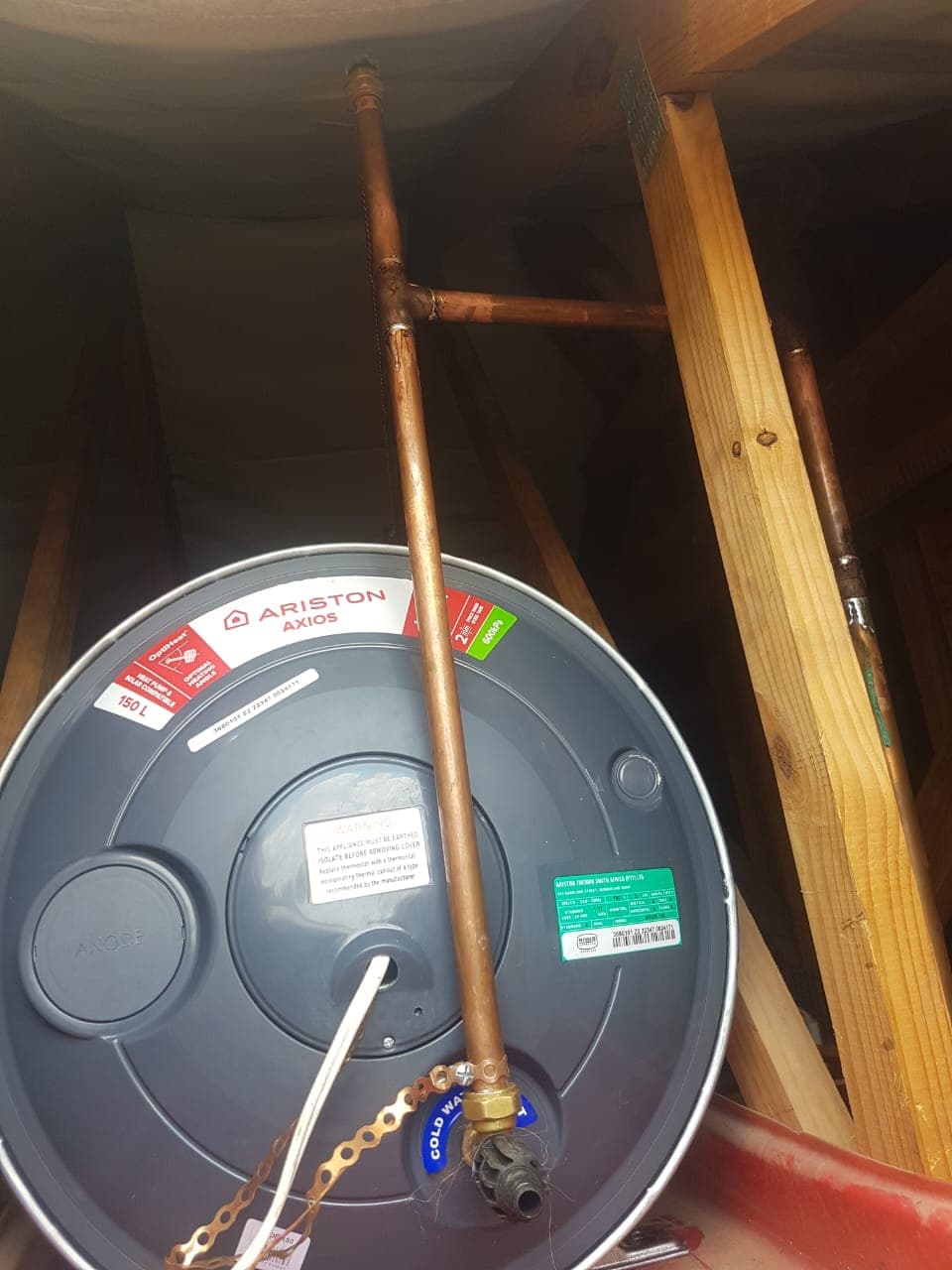 Sinqobile Construction Geyser installation in Lanseria - Professional construction work